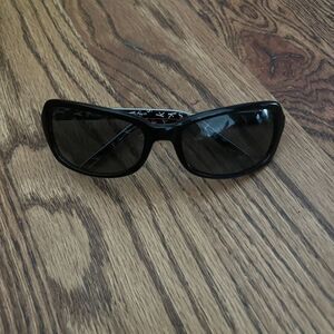 kate spade Black Sporty Sunglasses with Wraparound Design
